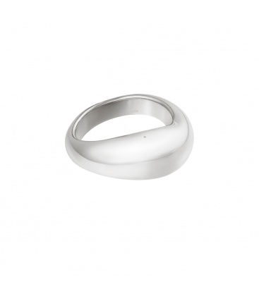 Zilverkleurige ring met een bredere voorkant (16)