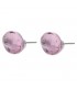 Roze facet glaskraal ovale oorbellen