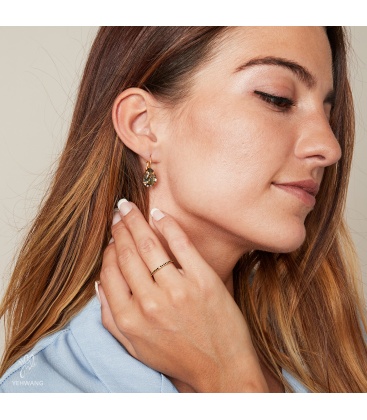 Mooie oorhangers met een grijze sprankelende steen