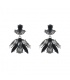 Stijl volle oorbellen met zwart /grijze steentjes