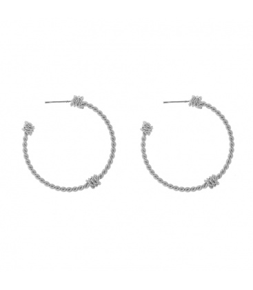 Zilverkleurige gedraaide oorringen