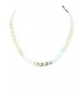 Dunne mintgroene schakelketting met goudkleurige accenten