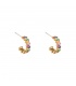 Goudkleurige oorbellen met gekleurde zirkonia steentjes