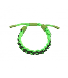 Groen en zwart gevlochten armband