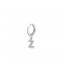 Zilverkleurige oorbel met zirkonia steentjes en initiaal Z