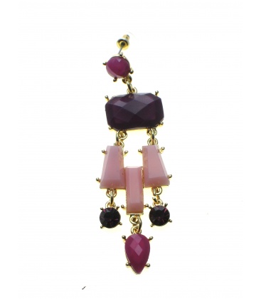 Mooie paarse oorbellen in goudkleurige setting