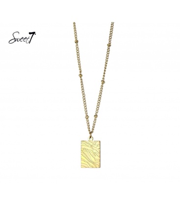 Goudkleurige ketting met als hanger een rechthoek