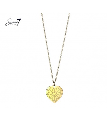 Goudkleurige ketting met als hanger een hart