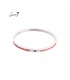 Zilverkleurige bangle armband met oranje gevlochten details