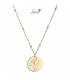 Goudkleurige ketting met ronde bedel met sterrenbeeld maagd