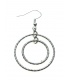 Zilverkleurige oorbellen met als hanger 2 ringen