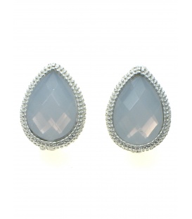 Witte oorclips met een zilverkleurige rand