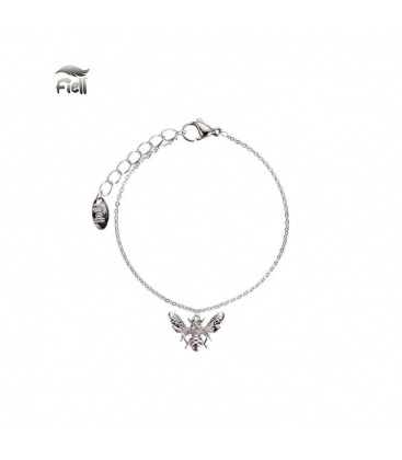 Zilverkleurige armband met een insect 
