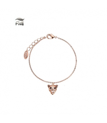 Roségoudkleurige armband met een panterkop