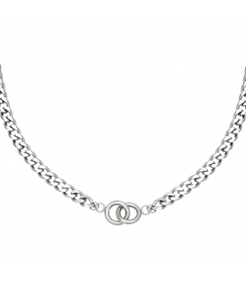 Zilverkleurige chain ketting met verbonden ringetjes