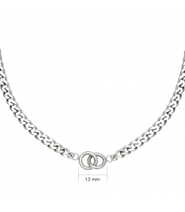 Zilverkleurige chain ketting met verbonden ringetjes
