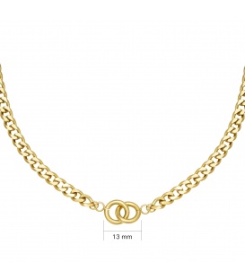 Goudkleurige chain ketting met verbonden ringetjes