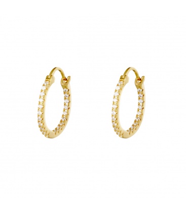 Goudkleurige oorringen met kleine steentjes