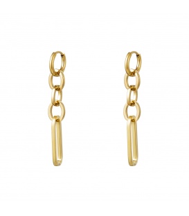 Goudkleurige oorhangers van ringen als hanger