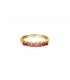 Goudkleurige ring met rode steentjes (18)