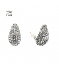 Fiell oorclips met heldere zirconia strass steentjes