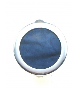 Donkerblauwe oorclips met een zilverkleurige rand van Culture Mix