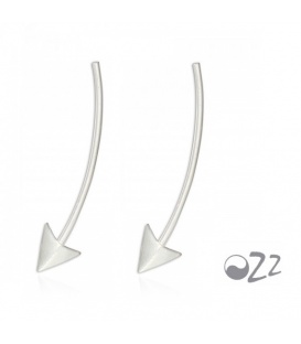 Zilveren (925) oorbellen (earline) in pijlvorm, oor klimmer, ear climber