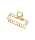 Goudkleurige rechthoekige metalen haarclip 