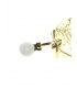 Mooie goudkleurige bewerkte oorclips met ronde hanger
