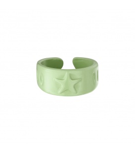 Groene metalen candy ring met een ster