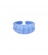 Blauwe candy ring met verticale ribbels
