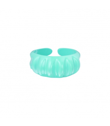 Groene candy ring met verticale ribbels