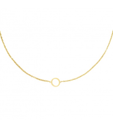 Goudkleurige halsketting met een open cirkel