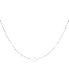 Zilverkleurige halsketting met een open ster