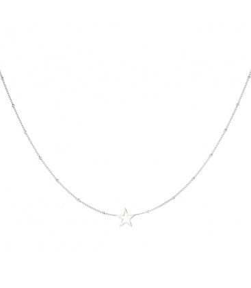 Zilverkleurige halsketting met een open ster