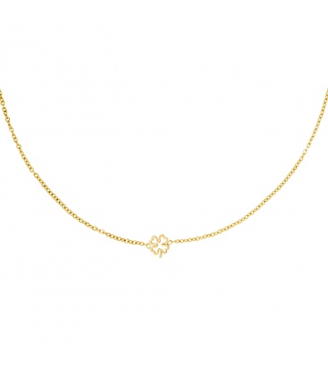 Goudkleurige ketting met een open klaver