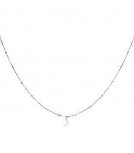 Zilverkleurige ketting met een halve maan