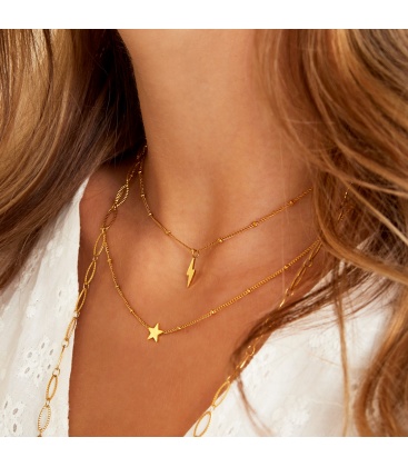 Zilverkleurige halsketting met bliksemschicht