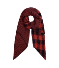 Rode geruite sjaal en met zigzagpatroon