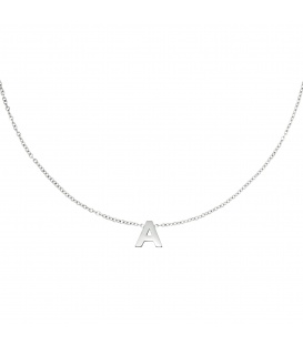 Zilverkleurige halsketting met initiaal A
