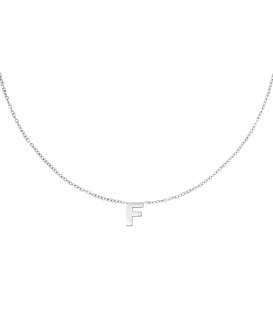 Zilverkleurige halsketting met initiaal F