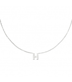 Zilverkleurige halsketting met initiaal H