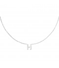 Zilverkleurige halsketting met initiaal H