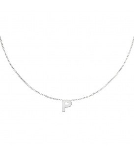 Zilverkleurige halsketting met initiaal P