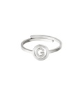 Zilverkleurige ring met initiaal G in cirkel