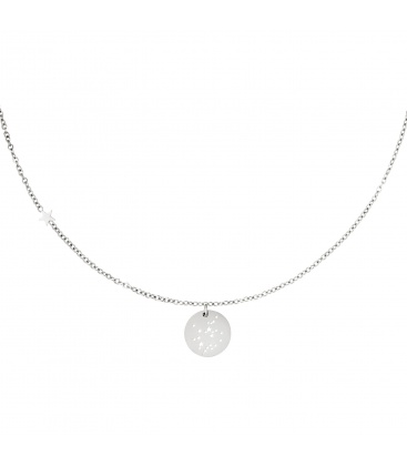 Zilverkleurige halsketting met sterrenbeeld boogschutter