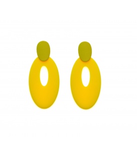 Gele langwerpige ovale oorstekers
