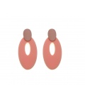 Lichtroze langwerpige ovale oorbellen met steker