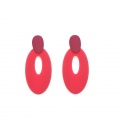 Roze langwerpige ovale oorbellen met steker