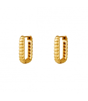 Goudkleurige baguette rechthoekige oorbellen klein